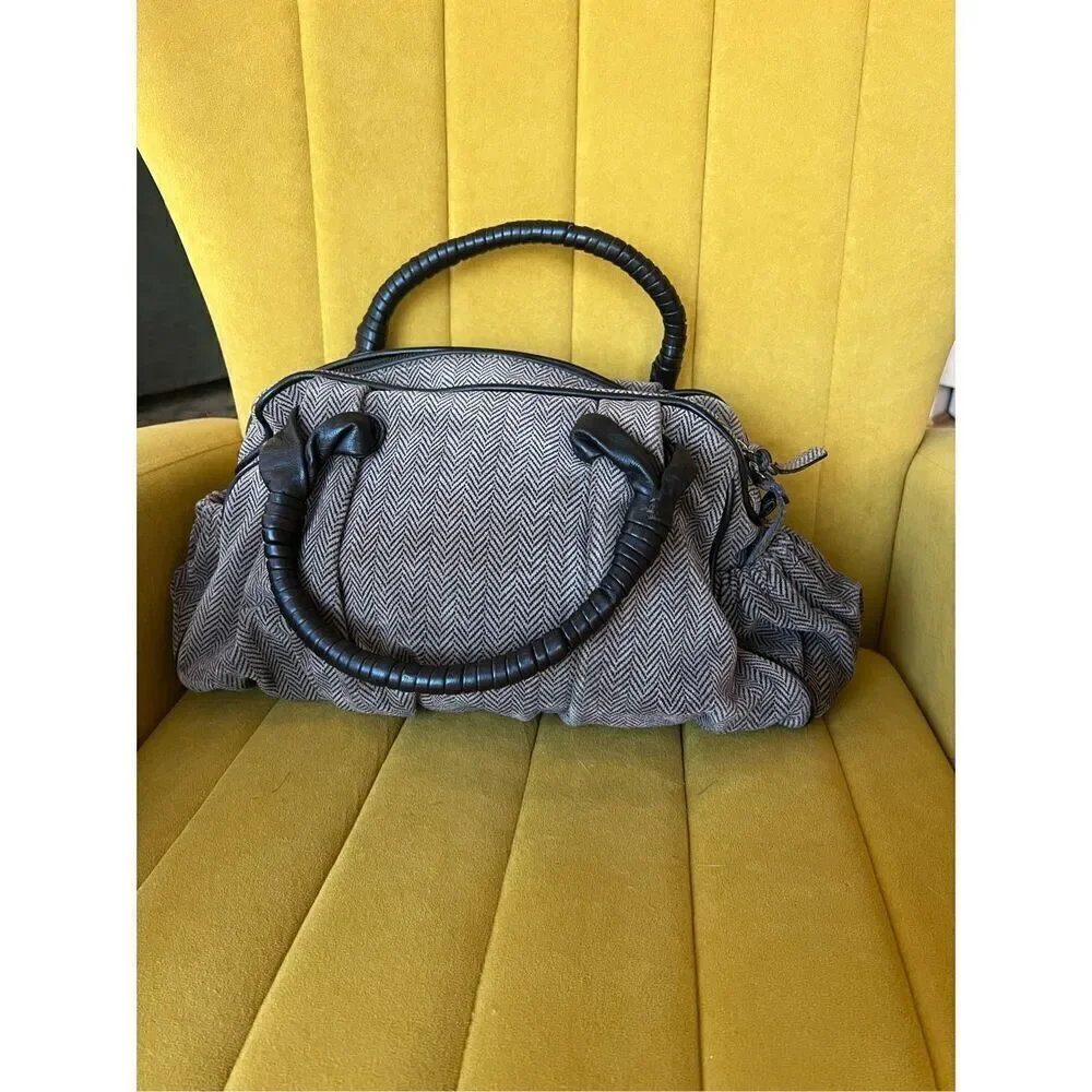 Giorgio Armani vintage fabric with Leather Hand Bag